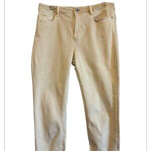 J. Jill Light Yellow Cropped Denim Pants High Rise Casual Classy Size 8